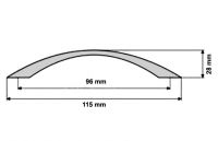 UO2. Úchyt 96mm satén chrom rowell