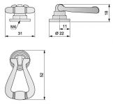 91068 - Úchyt visací 31x52mm staromosaz