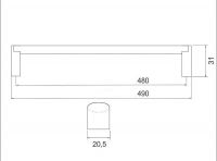 770041 - úchytka rozteč 480mm / Nerez