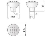 63583 - JARO knopka 28mm nikl satén 62