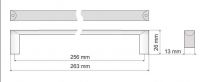 770002 - úchytka rozteč 256mm / Satén chrom