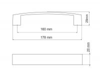 770146 - úchytka rozteč 160mm / Broušený nikl