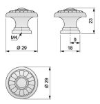 91073 - Knopka 29mm staromosaz