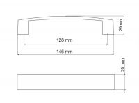 770149 - úchytka rozteč 128mm / Broušený nikl