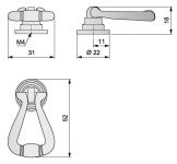 91068 - Úchyt visací 31x52mm staromosaz