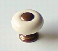 91022 - Knopka 26mm, porcelánová / staromosaz