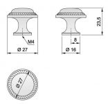 91078 - Knopka 27mm, staromosaz